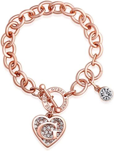 GUESS Round Link Chain with Heart & Logo Charms in Saudi Arabia