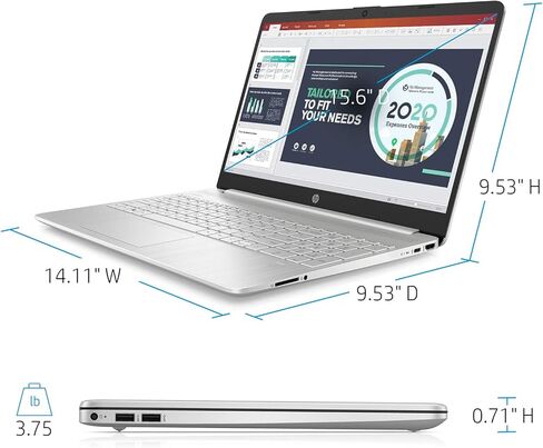 HP Business Laptop, 15.6" HD Touchscreen, Intel Core i3-1115G4 Processor (Up to 4.10 GHz), 8GB RAM, 256GB SSD, 11 Hr Battery Life, Micro-Edge, Anti-Glare Screen, Thin & Portable, Win 11 in Saudi Arabia
