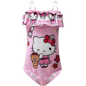 Ankuoqv Girls Fashion Swimsuit Cute Cartoon Bathing Suits One Piece Graphics Swimwear for 3-10 Years Kids in Saudi Arabia