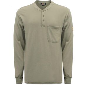 KONRECO FR Shirts for Men Long Sleeve 7oz Cotton Flame Resistant/Fire Retardant CAT2 Henley Shirt in Saudi Arabia