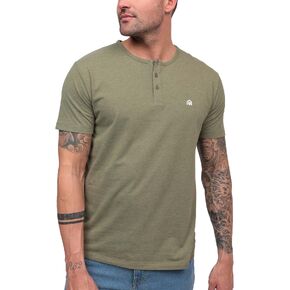 INTO THE AM Premium Henley Shirts for Men - Casual Short Sleeve Modern Fit T-Shirt