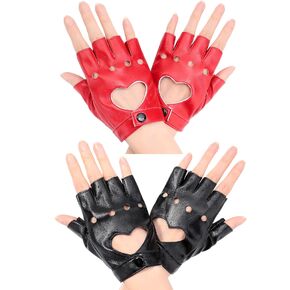 قفازات عالية الأداء للنساء من الجلد الصناعي الشرير بدون أصابع نصف اصبع قفازات رقص أداء قفازات الجاز in Kuwait