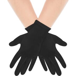 Short Satin Gloves Wrist Length Opera Gloves Women's Gown Gloves Wedding Bridal Gloves for Dinner Banquet Tea Party