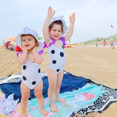 HAPPY NOCNOC Girls One Piece Swimsuit SPF 50+ Quick Dry Cute Swimwear Bathing Suit for Beach 18M-11 Years in Kuwait