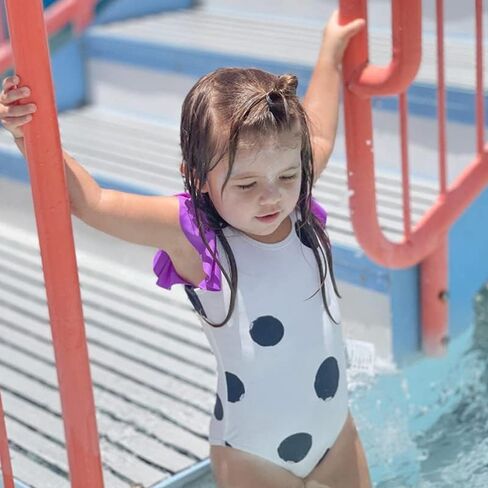 HAPPY NOCNOC Girls One Piece Swimsuit SPF 50+ Quick Dry Cute Swimwear Bathing Suit for Beach 18M-11 Years in Kuwait