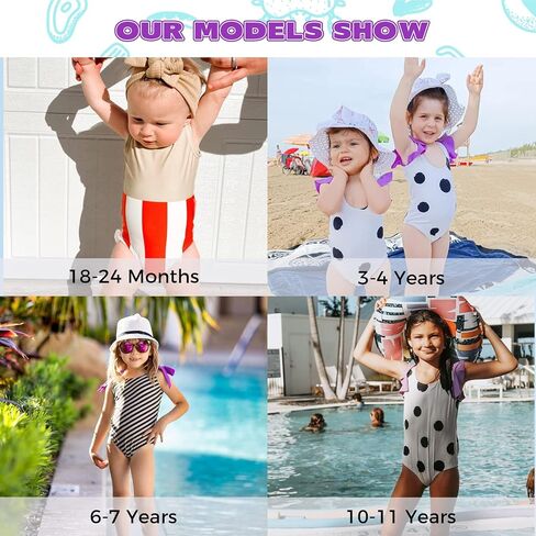 HAPPY NOCNOC Girls One Piece Swimsuit SPF 50+ Quick Dry Cute Swimwear Bathing Suit for Beach 18M-11 Years in Kuwait