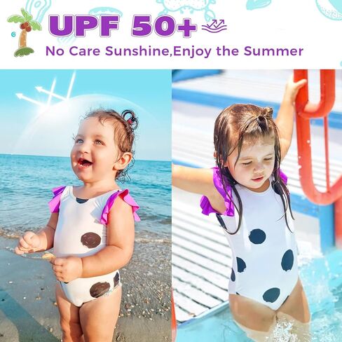 HAPPY NOCNOC Girls One Piece Swimsuit SPF 50+ Quick Dry Cute Swimwear Bathing Suit for Beach 18M-11 Years in Kuwait