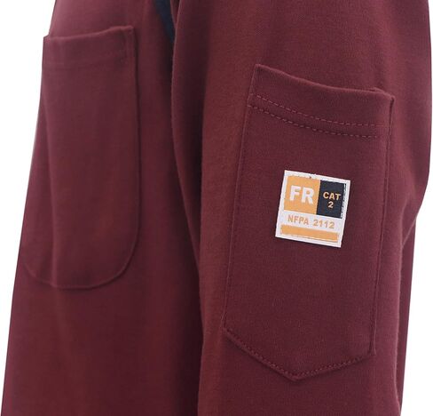 KONRECO FR Shirts for Men Long Sleeve 7oz Cotton Flame Resistant/Fire Retardant CAT2 Henley Shirt in Kuwait