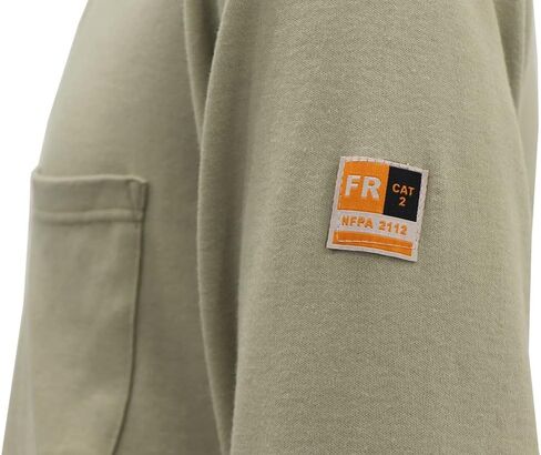 KONRECO FR Shirts for Men Long Sleeve 7oz Cotton Flame Resistant/Fire Retardant CAT2 Henley Shirt in Saudi Arabia