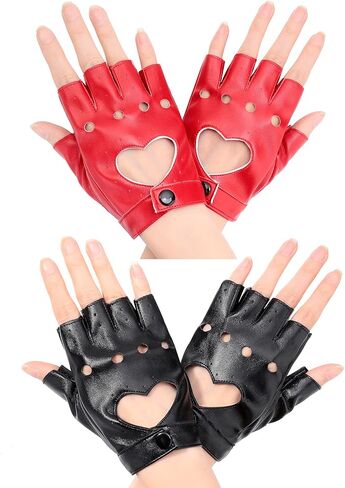 قفازات عالية الأداء للنساء من الجلد الصناعي الشرير بدون أصابع نصف اصبع قفازات رقص أداء قفازات الجاز in Kuwait