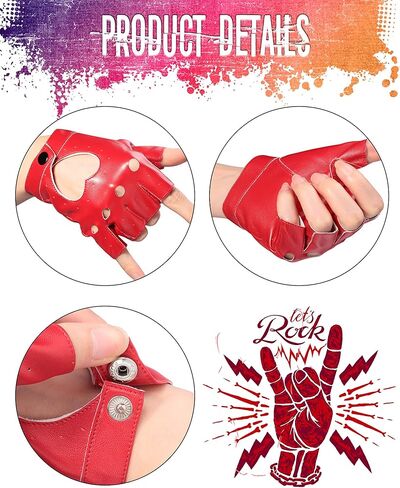 قفازات عالية الأداء للنساء من الجلد الصناعي الشرير بدون أصابع نصف اصبع قفازات رقص أداء قفازات الجاز in Kuwait