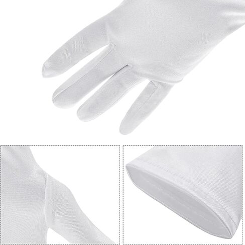 Short Satin Gloves Wrist Length Opera Gloves Women's Gown Gloves Wedding Bridal Gloves for Dinner Banquet Tea Party in Kuwait