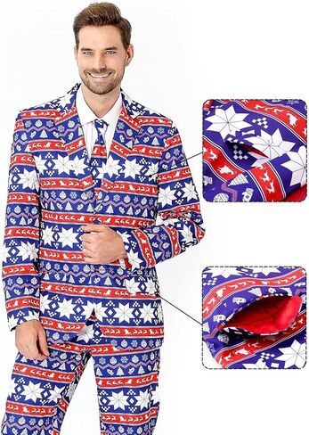 بدلات Fashonal للرجال مكونة من 3 قطع للحفلات الرسمية، وسترة وسروال وربطة عنق in Kuwait