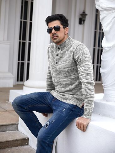 سترة رجالي من Aoysky ذات ياقة واقفة وزر حراري وسترة علوية من نسيج هينلي in Kuwait