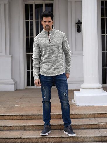 سترة رجالي من Aoysky ذات ياقة واقفة وزر حراري وسترة علوية من نسيج هينلي in Kuwait