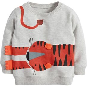 HOMAGIC2WE Toddler Boys Sweatshirts Kids Fall Cotton Long Sleeve Crewneck Casual Cartoon Pullover Loose Soft Outfit Shirt