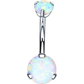 VOJO Belly Button Ring Navel Cubic Zircon Opal G23 Titanium Hypoallergenic Threaded 14G Diamond Body Piercing Jewelry Birthstone for Women in Saudi Arabia