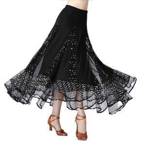 Female Ballroom Dance Swing Skirt Dance Performance Skirt Gradient Color Modern Dance Long Skirt