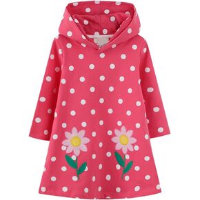 HILEELANG Girls Hooded Dress Winter Warm Fleece Long Sleeve Cotton Casual Hood kangaroo pocket Sweatshirt Dress 2-12 Years