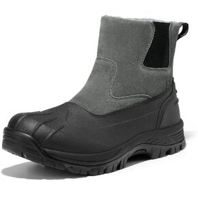 NORTIV 8 Mens Winter Snow Boots Waterproof Insulated Slip on Boot