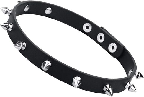 taffeta alley Leather Bracelet Studded Spike Rivet Cuff Unisex Spike Choker and Goth Bangle Set in Kuwait