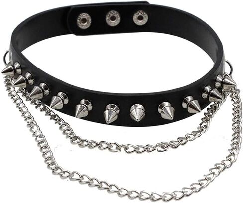 taffeta alley Leather Bracelet Studded Spike Rivet Cuff Unisex Spike Choker and Goth Bangle Set in Kuwait