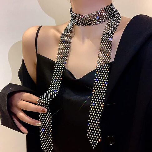 Glamorstar Rhinestone Neck Tie Gift for Women in Saudi Arabia