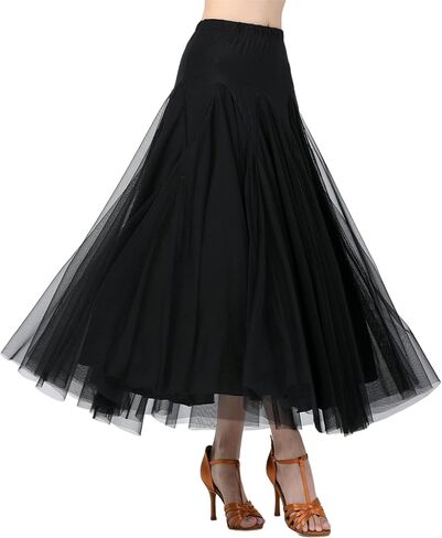 Female Ballroom Dance Swing Skirt Dance Performance Skirt Gradient Color Modern Dance Long Skirt in Kuwait