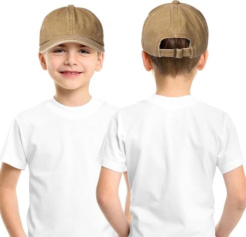 Kids Baseball Hats Distressed-Washed Toddler Plain Baseball Hats Adjustable Summer Trucker Hats for Boys Girls in Saudi Arabia