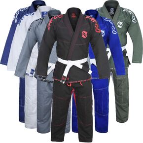 Zafco Sports Brazilian Jiu Jitsu Gi BJJ Gi for Men & Women Grappling gi Uniform Kimonos Light, Preshrunk, with White Belt