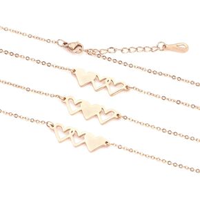 Sunflower Jewellery Friendship Necklace for 3,Stainless Steel Heart-Shaped Necklace/Bracelet Three Hearts Composed of Friendship Necklace/Bracelet, A Gift for Friends