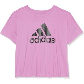 adidas Girls' Short Sleeve Loose Fit Tee