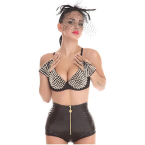 RARITYUS حمالة صدر نسائية مثيرة ذات سبايك معدني مرصعة ببرشام ملابس داخلية رافعة للأعلى ملابس داخلية للحفلات والنوادي الرياضية in Kuwait