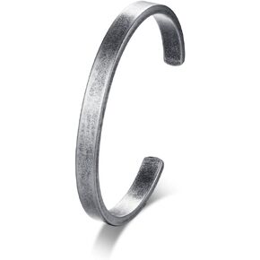 MEALGUET Stainless Steel Antique Retro Reminder Inspiration Message Quote Open Cuff Bangle Bracelets for Men Boy,65mm in Kuwait
