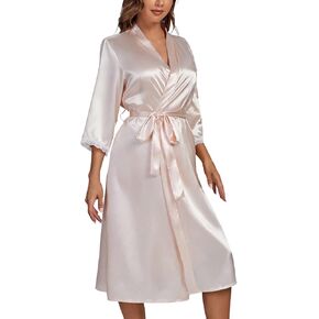 طقم بيجامة حريمي من الساتان والحرير من LYANER مكون من قطعتين من رداء Pj مع قميص نوم وقميص نوم in Kuwait