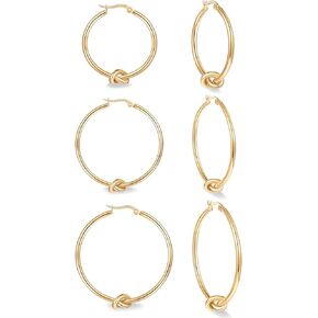 LrioPvy Knot Hoop Earrings Gold Hoops Knot Gold Earrings for Women Trendy Gold Hoop Earrings 30mm 40mm 50mm in Saudi Arabia
