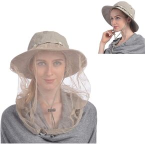 USHAKE Head Net Hat, Safari Hat Sun Hat Bucket Hat with Hidden Net Mesh in Saudi Arabia