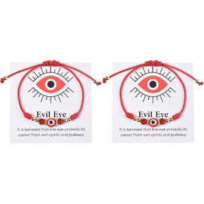 chorfla Evil Eye Bracelet For Women Teen Girls Amulet Pink Protection Bracelet Good Luck Adjustable String Bracelet Anklet in Saudi Arabia
