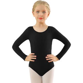 WYHDY Girls Team Basic Short/Long/Ruffle Sleeve Dance Leotards for Ballet Dancewear