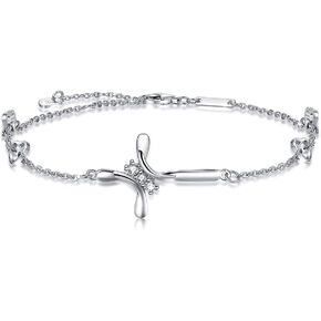 OneSight Cross Ankle Bracelet/Bracelet For Women, 925 Sterling Silver Charm Adjustable Foot Anklet/Bracelet, Large Cross Bracelet in Saudi Arabia