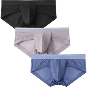 HOOFESAN Men's Briefs Underwear Silky Bikinis Thongs No Fly Pouch Moisture-Wicking Underpants for Men Multi pack