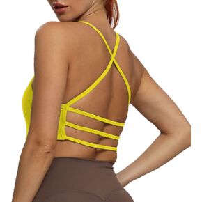 Aoxjox Women's Workout Sports Bras Fitness Backless Padded Amor Low Impact Bra Yoga Crop Tank Top