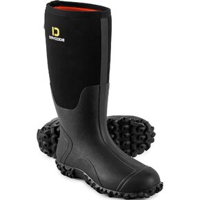 أحذية المطر DRYCODE للرجال مع ساق فولاذية، أحذية عمل مطاطية معزولة مقاومة للماء، أحذية طين متينة من النيوبرين 5 مم للصيد وصيد الأسماك، مقاس 5-14 in Kuwait