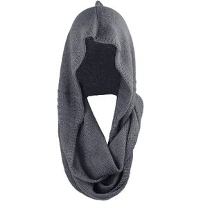 Winter Soft Pullover Knit Infinity Scarf Beanie Hoodie Scarf