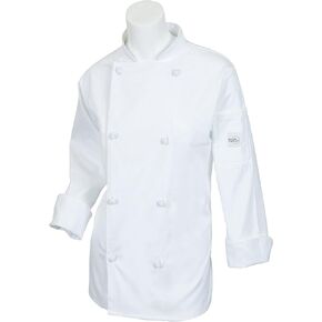 سترة الطهاة النسائية من Mercer Culinary M61040WHS Genesis مع أزرار بعقدة من القماش، مقاس صغير، أبيض in Saudi Arabia