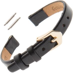 Gilden 6-14mm Flat Polished Leather Ladies Watch Band F66 in Saudi Arabia