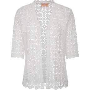 Belle Poque Women's Lace Shrug Cardigan Half Sleeve Scalloped Trim Crochet Bolero Jacket