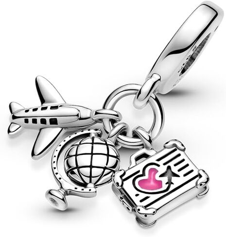 PANDORA Airplane, Globe & Suitcase Dangle Charm in Saudi Arabia