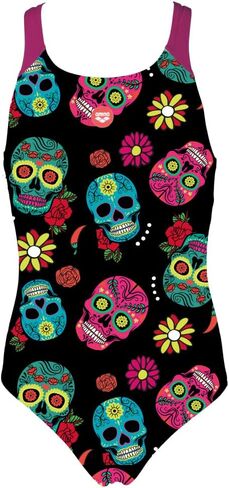 Arena Girls Crazy Skulls Carnival Jr Swim Pro Back One Piece MaxLife Swimsuit in Saudi Arabia