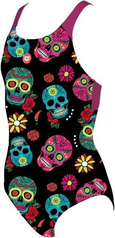 Arena Girls Crazy Skulls Carnival Jr Swim Pro Back One Piece MaxLife Swimsuit in Saudi Arabia